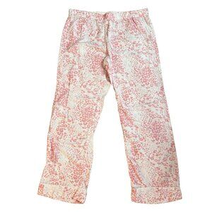 J CREW Size L Pajama Pants Women's Flannel Pink Animal Print Valentines Gift